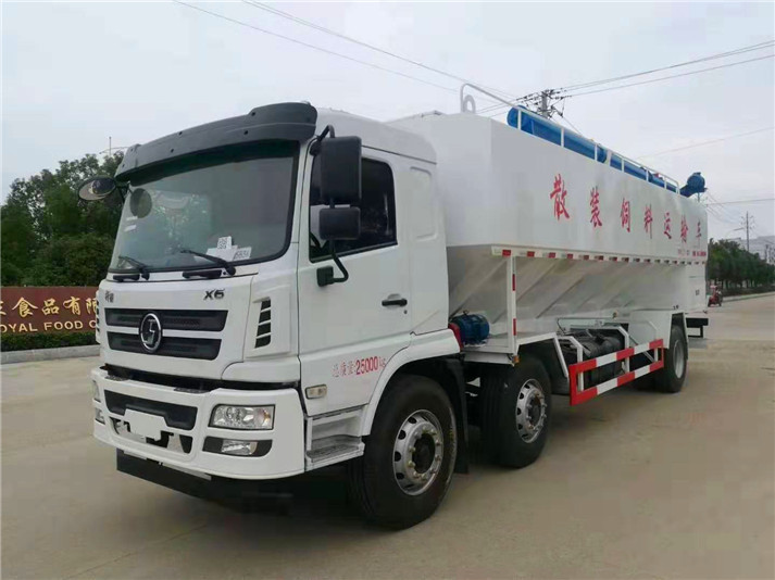 陜汽小三軸散裝飼料運(yùn)輸車